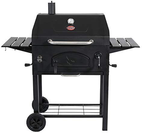 Char-Griller Traditional Charcoal Grill and Smoker in Black – 790 sq. in. Cooking Space, Heavy-Duty Steel, Porcelain-Coated Cast Iron Grates, Dual Damper Controls, BBQ Smoker for Outdoor Cooking