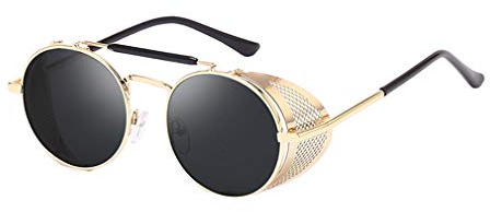 AidShunn Unisex SteamPunk Sunglasses Classic Retro Style Metal Round Goggle