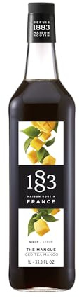 1883 Maison Routin Premium Iced Tea Mango Syrup, 1 Litre Glass Bottle | Flavoured Syrup, For Coffee, Tea, Cocktails, Iced Drinks & Desserts, Made with Pure Cane Sugar, No Artificial Colours, Vegan
