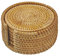 Handwoven Rattan Coasters - Cup Base Plates & Dishes Insulated Hot Pads Pot Holder - Living & Dining Room Kitchen Accessories - Set 6 Pcs with Holder (Rattan, 4 Round)