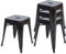 4er-Set Hocker HWC-A73, Metallhocker Sitzhocker, Metall Industriedesign stapelbar - schwarz