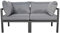 Jet-Line | Gartenmöbel | Gartenlounge Rhodos | Zweisitzer | Outdoor | Garten | Alu Sofa | Terrasse | Balkon | schwarz-grau