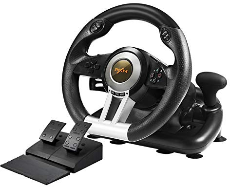 PXN V3II - Volante de carreras de PC, simulador de conducción de coche, con pedales para Windows PC, PS3, PS4, Nintendo Switch, Xbox One, Xbox Series X/S
