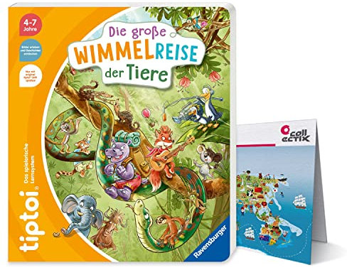 Ravensburger tiptoi Buch - Die große Wimmelreise der Tiere + Kinder Weltkarte | 4-7 Jahre