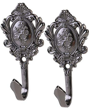 BESPORTBLE 2stücke Vorhang Raffhalter Mit Rosenmuster Aus Zinklegierung Vintage Gardinenhaken Schwarz