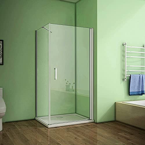 90x70cm Eckeinstieg Duschkabine Duschabtrennung Drehtür Sicherheitsglas H185cm