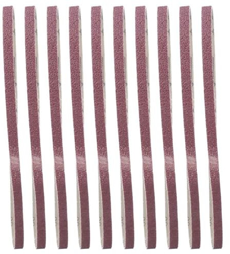 Nastri Abrasivi 9 x 533 mm, Set di Nastro Abrasivo, Nastro abrasivo per la lucidatura di Metallo, Legno, 10 Pezzi Grana 40/60/80/100/120/150/180 per Levigatrici ad Aria Compressa Tipo di Nastro (60#)
