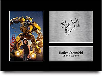 HWC Trading A4 Hailee Steinfeld Bumblebee Geschenke Gedruckt, Signiert Autogramm Bild Für Film-Erinnerungsstücke-Fans - A4 Eingerahmt