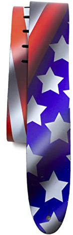 Perri's Leathers Ltd Gitarrengurt (Direkt auf Leder), USA-Flagge, verstellbar, für Akustik-/Bass-/E-Gitarren, hergestellt in Kanada (P25DTL-11044)