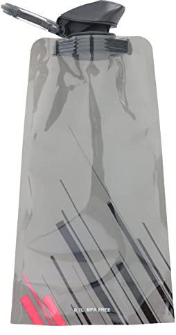Mountain Warehouse Durable Roll-Up Water Bottle With Karabiner - 700ml - Compact, Versatile, Leak-proof & Practical - Best for Running, Hiking, Camping, Gym & Daily Use Black