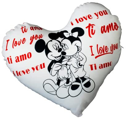 Kissen in Herzform, Geschenkidee für Sie und Ihre Freundin (Micky Maus)