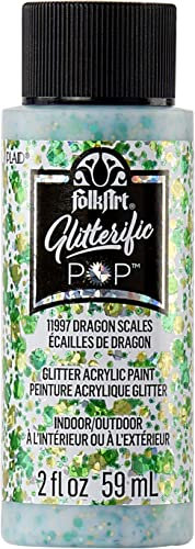 Folkart Glitterific Pop Acrylic Paint 2oz-Dragon Scales -FAGP2OZ-11997