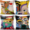 Aoihrraan Kissenbezüge 4er Set, Lustige Graffiti Wurfkissenbezüge Mehrfarbige Frauengesichtsaugen Weicher Kurzer Plüsch Quadrat Kissenbezug für Sofa Couch Schlafzimmer Auto Stuhl Wohnkultur 60x60cm