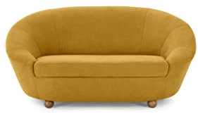 LOOKS by Wolfgang Joop, Looks IV Designer Sofa, 2 Sitzer mit Kugelfüßen, 178x114x82 cm (BxTxH), 2er Couch in gelb
