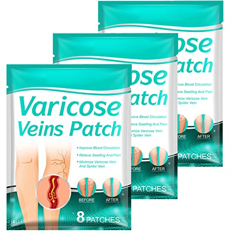 24PCS Varicose Veins Patch, LICHENGTAI Veinhealth Varicose Veins Patch, Veinhealth Varicose Veins Treatment Patch, Spider Leg Repair Patch, Krampfadern Patch, Verbesserung der Durchblutung