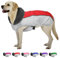 Hund Wintermantel, Ripstop Hundejacke mit Reflektierenden Streifen, Weihnachten Wasserdicht Hundepullover mit Geschirrloch, Warme Haustier Winterweste für Kleine Mittlere Extra Große Hunde (Rot, L)