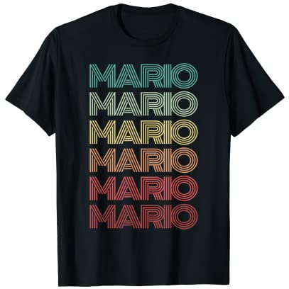 Vorname MARIO Spanischer Junge Retro Geburtstag Namensschild T-Shirt
