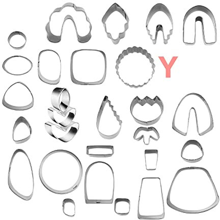 Harilla Lot de 28 Emporte-Pièces en Pâte Polymère Métal Bricolage, Mini Coupe Coupe-Mmoules pour Boucles d'oreilles, Fabrication de Bijoux