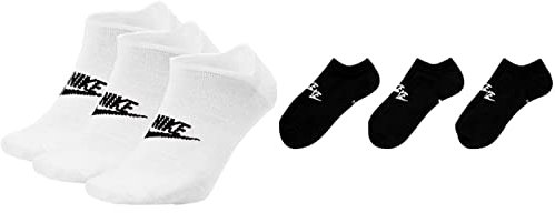 NIKE 6 Paar Everyday Essential Sneaker Socks, Farbe:weiß schwarz, Größe:46-50