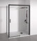 Mampara de ducha angular 1 corredera + 2 fijos - sin perfilería inferior - Cristal transparente templado 6mm - Negro mate - Ancho adaptable 115-120 x 77-80cm - Posición puerta izquierda - Alto 195cm