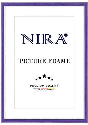 NiRa Cadre photo en bois massif 50 x 75 cm en Violet brillant | Taille sélectionnable | Cadre pour affiches | Puzzle | collage de photos HD125