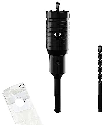 CSOOM Sierras perforadoras de hormigón de 40 mm, con carburo de tungsteno, incluye 2 brocas de centrado, SDS Plus de 110 mm, para taladros eléctricos en hormigón, mampostería y piedra, broca para