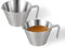 MHW-3BOMBER G6196-OS - Juego de 2 tazas de espresso (100 ml, mango de acero, jarra de acero inoxidable, vaso medidor de espresso, 100 ml)