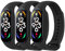 Vancle 3 Stück Armband für Xiaomi Mi Band 7, Weiches Silikon Sport Wasserdicht Ersatzarmband für Xiaomi Mi Band 7 Damen Herren (Schwarz/Schwarz/Schwarz)