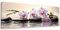 Feeby Wandbilder Zen Spa Orchidee 120x40 cm 1 tlg Schlafzimmer Modern Vlies Leinwandbilder Bild auf Leinwand Kunstdruck Wand Wanddeko Design Wohnzimmer Büro Flur Hotel Spa Wasser Steine Violett