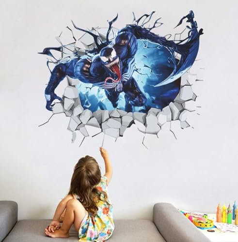 3d Monster Venom Wandtattoo Cartoon Anime Avengers Allianz Wandtattoo Kinderzimmer Selbstklebende Pvc Dekorative Aufkleber 40.48cm