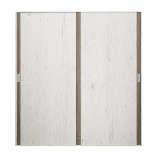 mattfy - Armario Dos Puertas Correderas con Altillo Modelo Victoria para Dormitorios de Matrimonio o Individuales, Color Andersen Pino - Gris, Medidas: 180 cm (Ancho) x 208 cm (Alto) x 55 cm (Fondo)