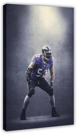 Hndeial Ray Lewis Leinwand-Poster, Schlafzimmer-Dekor, Sportlandschaft, Büro, Raumdekoration, Geschenk, Rahmen-Stil, 40 x 60 cm