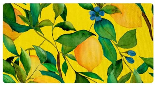 VAPOKF Tappeto da cucina con frutta, giallo limone, antiscivolo, lavabile, assorbente, per cucina, corridoio, lavanderia