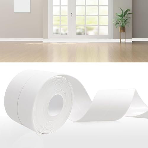 DIKARIYA Weichsockelleiste Selbstklebend Weiß, 30x30mm 25 Meter Sockelleiste Selbstklebende, PVC Weichsockelleiste Flexibel Fussleisten Selbstklebend, Flexible Knickleiste für Küche Bad und Badezimmer