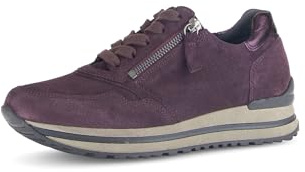 Gabor Damen Low-Top Sneaker, Frauen Halbschuhe,Freizeitschuhe,Turnschuhe,Laufschuhe,schnürschuhe,schnürer,bramble/Melanzana,44 EU / 9.5 UK