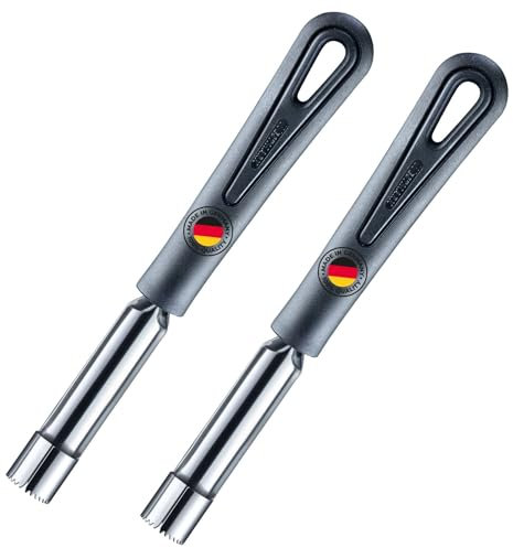 Westmark 2 Apfelausstecher/-entkerner Gentle – zum leichten Entkernen ganzer Äpfel, Länge je 19,8 cm, Rostfreier Edelstahl/Kunststoff – Schwarz, 281822E3