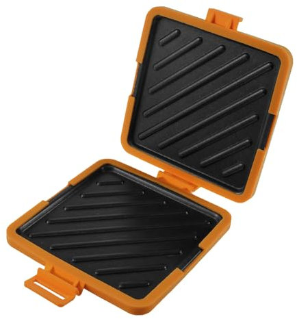 Microwave Toastie Sandwich Maker with Adjustable Silicone Straps Wireless Toastie Maker Nonstick Plate Sandwich Maker Heatwave Technology Sandwich Toaster for Cooking Delicious Crispy (Orange)