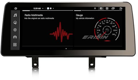 Erisin 8-cœur 8Go+128Go 12,3 Pouces Android 13 Autoradio Bluetooth GPS Navigateur pour BMW Série 3 F30 F31 F34 Série 4 F32 F33 F36 M3 M4 Système NBT CarPlay Android Auto WiFi Dab+ DSP USB iDrive SWC