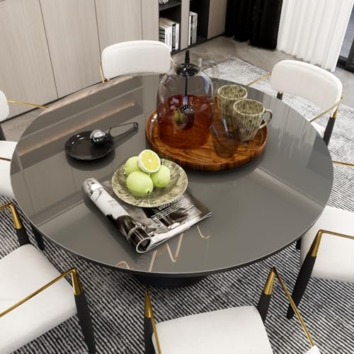 Mayda Runde Tischfolie transparent, 2 mm dick – klare PVC Tischschutzfolie mit abgerundeten Kanten, Tischdecke maßgeschneidert oder in diversen Größen erhältlich (Durchmesser 110 cm)