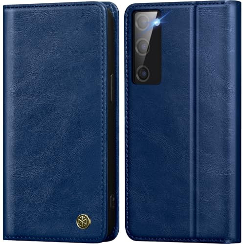 GUCASBE Handyhülle für Samsung Galaxy S20 FE Hülle Premium PU Lederhülle für Samsung S20 FE Wallet Flip Case mit Kartenfach Standfunktion RFID Schutzhülle Klapphülle für Galaxy S20 FE, Blau