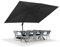 PURPLE LEAF Parasol de Jardin Extérieur 3 × 4 m avec Base Lestée 150KG, Parasol Déporté Toile Protection UV, Parasol Inclinable avec Manivelle 8 Baleines en Aluminium, Noir