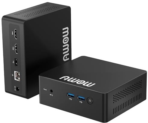 AWOW Mini PC Celeron J4105 8 GB DDR4, 128 GB M.2 SATA SSD, Mini Desktop Computer, AL34 Micro PC, Wi-11 Pro, 4K@60Hz, Dual HDMI2.0, 2.4 G/5 G Dual WiFi, Gigabit Ethernet, 5 X USB, BT4.2