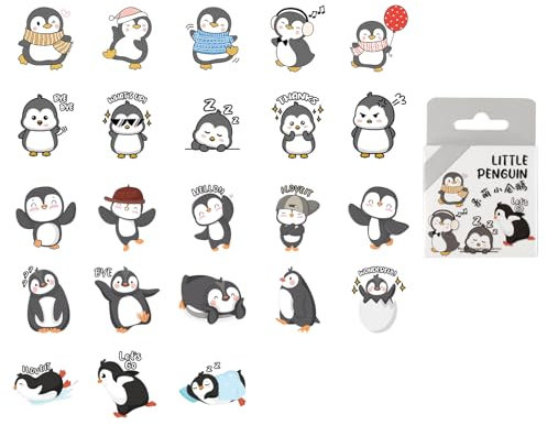 ENLACE 46 Stück Pinguin Aufkleber, Süßes Pinguin Sticker Set, Scrapbook Stickers, Pingu Aufkleber für Reisekoffer, Laptops, Scrapbooks, Skateboards, Geschenke für Kinder, Jugendliche und Erwachsene