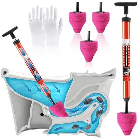 Rohrreinigungspumpe, Abflussreiniger Pumpe, Rohrreiniger Druckluft, Toiletten Pömpel für Reiniger zum Beseitigen Von Rohr, Verstopfungen im Siphon und Abflussbereich, Perfekt für Den Hausgebrauch