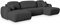 Masseno Ecksofa Savona P mit Schlaffunktion U-Form, Sofa mit Bettkasten, Wohnzimmersofa, Couch, Soffa, Bettsofa, Couchgarnitur- Graphitfarben, POSO 34