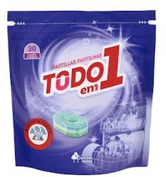 LLavavajillas Todo en 1 Bosque Verde en pastillas lavado a máquina Paquete 30 lavados (510 g) Pack 2