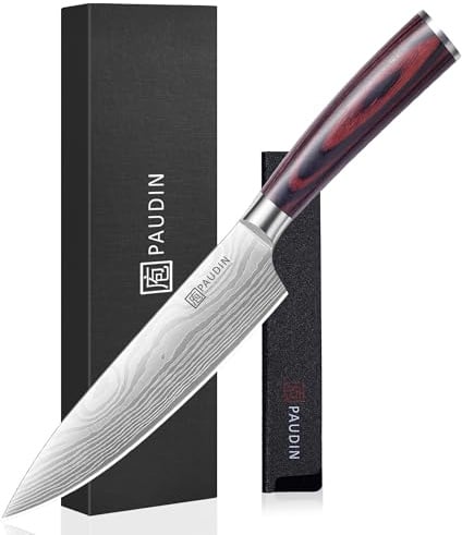 PAUDIN Kochmesser 15 cm Küchenmesser klein scharf profi Messer | als Allzweckmesser Fleischmesser Gemüsemesser aus hochwertigem Edelstahl mit ergonomischem Holzgriff