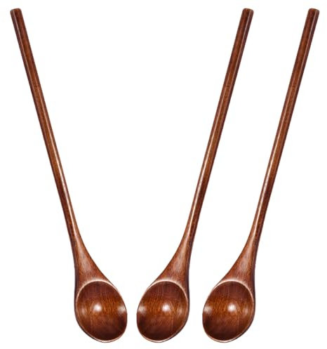 Lot de 3 cuillères à confiture en bois idéales pour mélanger le thé, le café et plus conviviales et efficaces