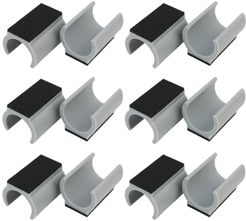 FunWorth 12 Stück Stuhlgleiter Freischwinger mit Filz Set, Universal Möbelgleiter Ø 24-25mm für Schwingestühle für Parkett, Laminat, Fliesen - Kratzschutz & Lärmreduzierung (Grau-12Pcs, 25MM)
