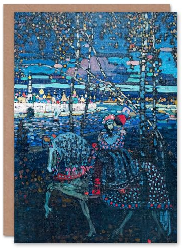 Artery8 Wassily Kandinsky Art Card Riding Couple in Russian Cityscape